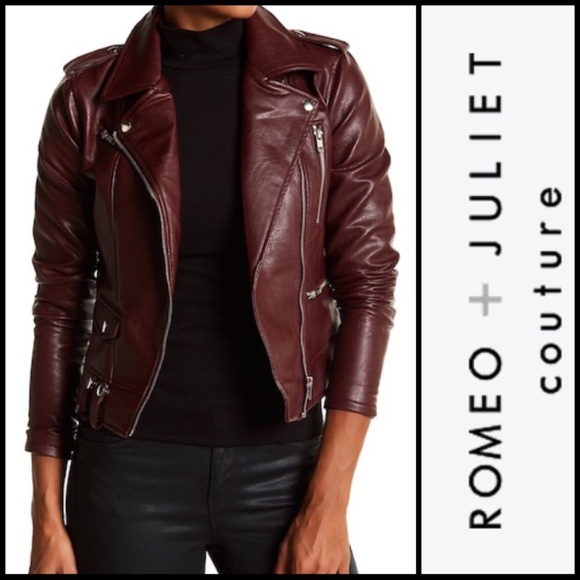 Romeo & Juliet Couture Jackets & Blazers - SALERomeo + Juliet Couture faux leather moto